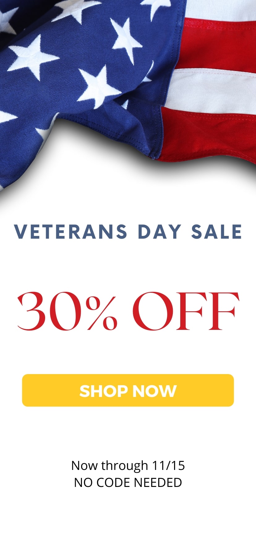 Veteran Day Sale, get 30% Off on Window Treatments. now Through Nov 15th. No code needed. Click the image to go to the list of shoppable window shades.